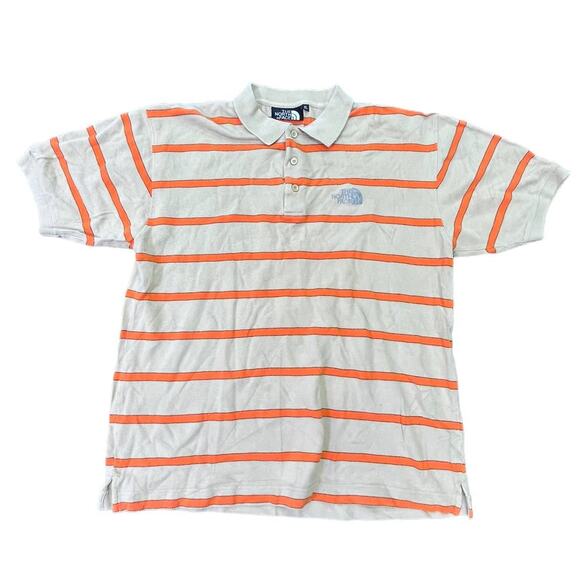 Y2K North Face Striped Polo Shirt Golf Preppy Size XL - Picture 1 of 6